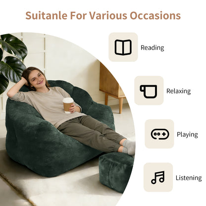Bean Bag Chair, Armrest Bean Bag Sofa Chair Filled With High-density Foam, Comfortable Lazy Sofa Chair, Bean Bag Chair For The Living Room, Bedroom Reading.