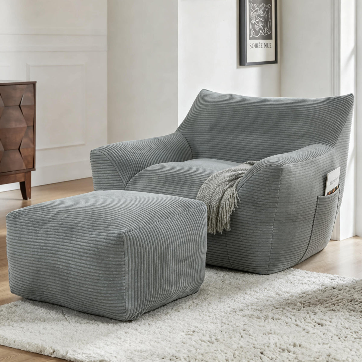 KANAP WRAP™ – Fauteuil Cocon 1 Place avec Repose-Pieds
