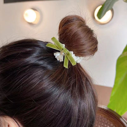 New Lily Headband Bow Small Intestine Hair Ring Advanced Sensual Tie Hair Rope Hair Accessories