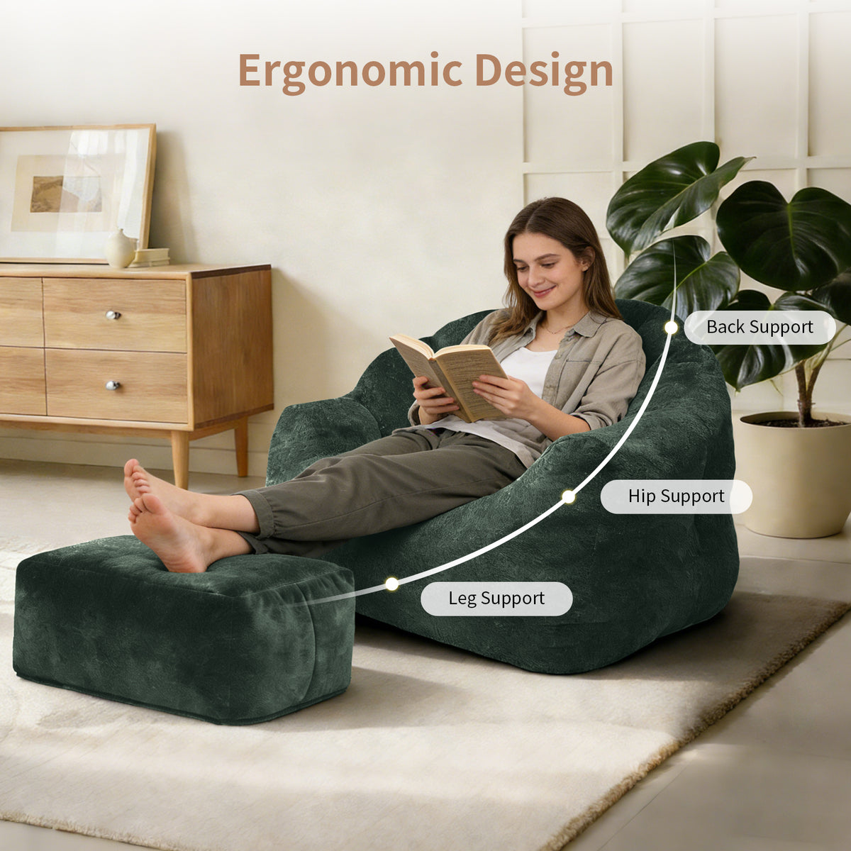 Bean Bag Chair, Armrest Bean Bag Sofa Chair Filled With High-density Foam, Comfortable Lazy Sofa Chair, Bean Bag Chair For The Living Room, Bedroom Reading.